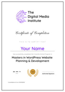 wordpress course with certificate 